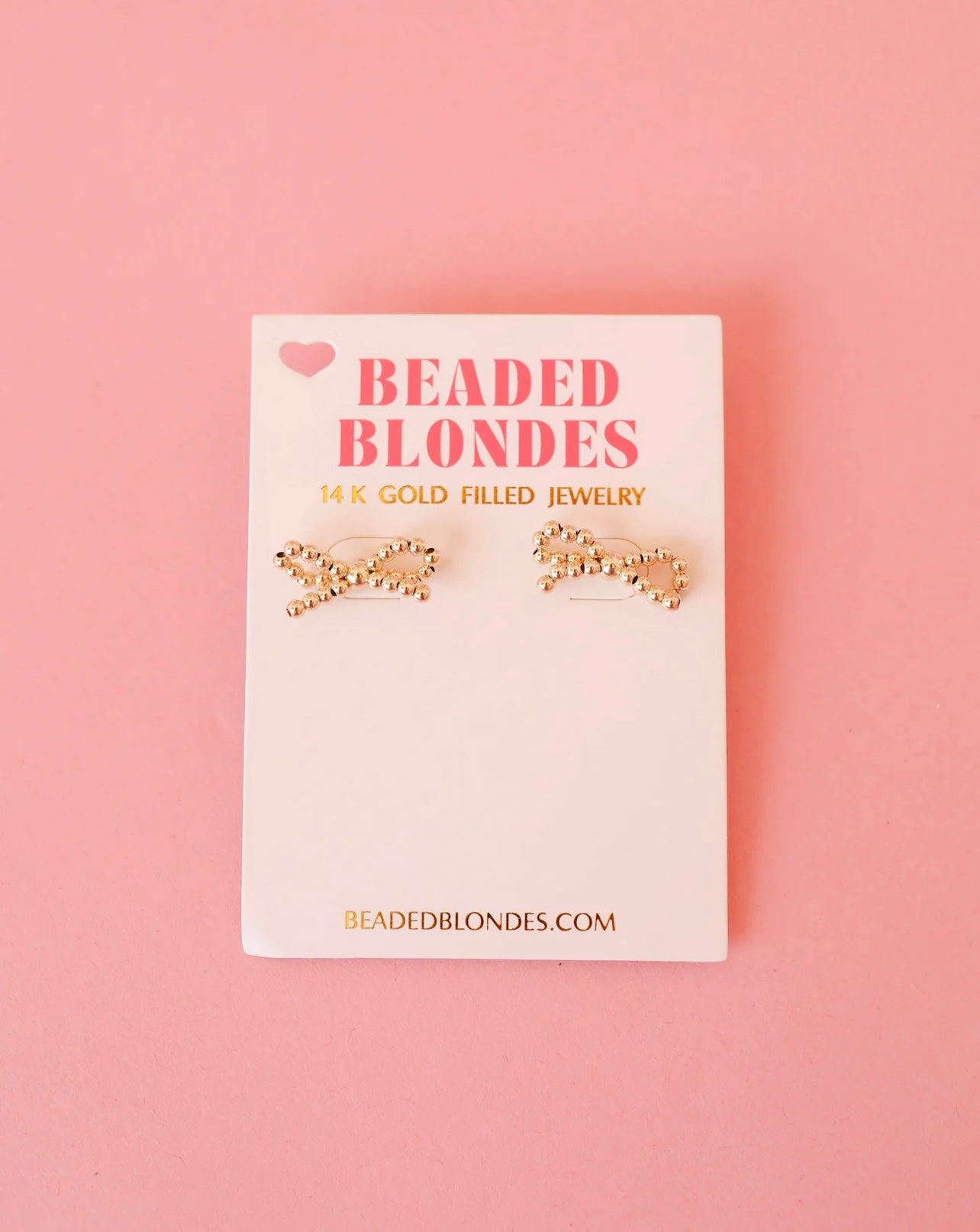 Beaded Blondes - Gold Bow Earrings