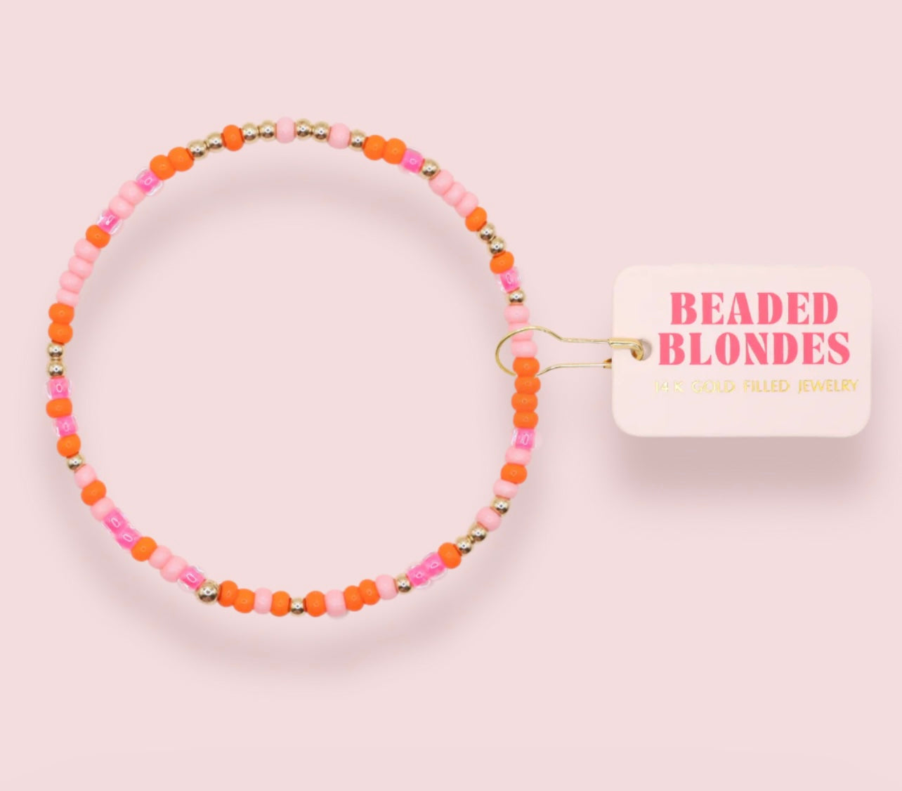 Beaded Blonde - Pinks & Orange Sprinkle Anklet