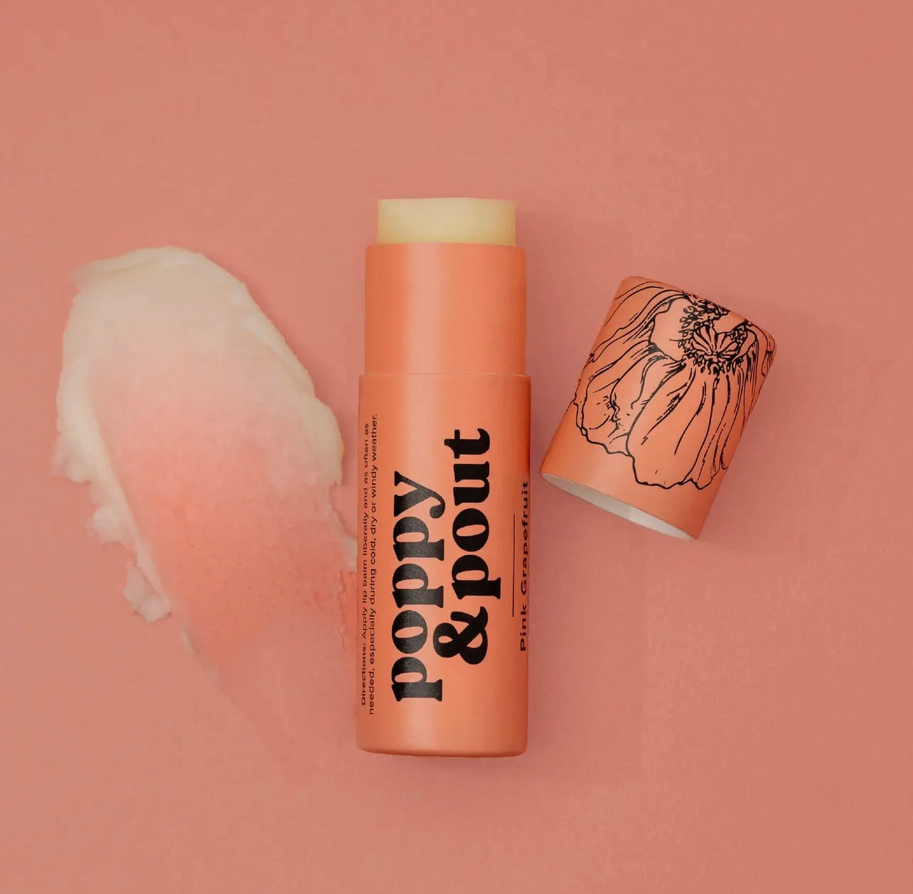 Poppy & Pout Lip Balm - Pink Grapefruit