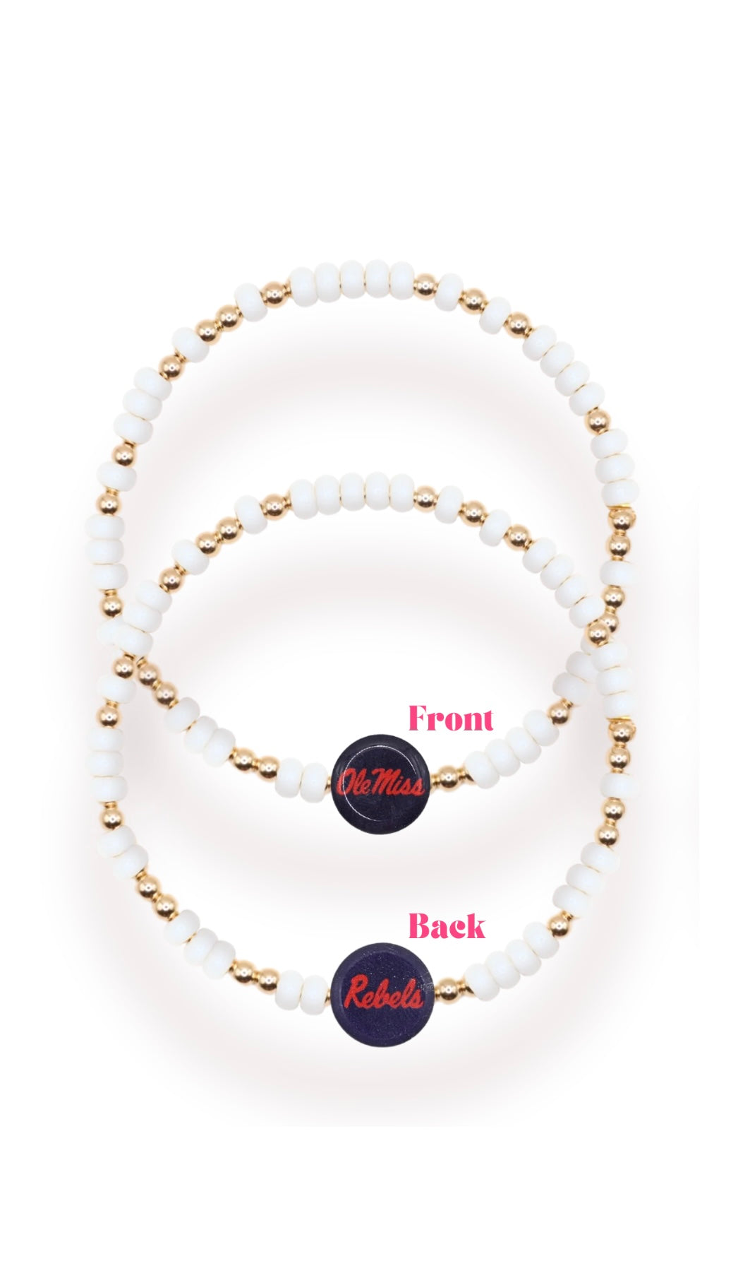 Beaded Blondes - Ole Miss/Rebels Logo Bracelet