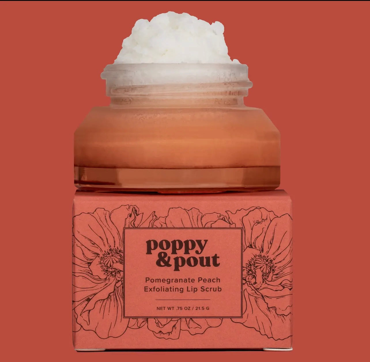 Poppy & Pout Lip Scrub - Pomegranate Peach