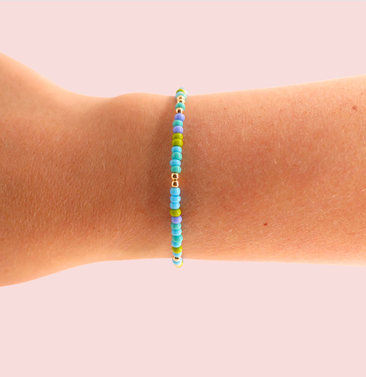 Beaded Blonde - Blue & Green Sprinkle