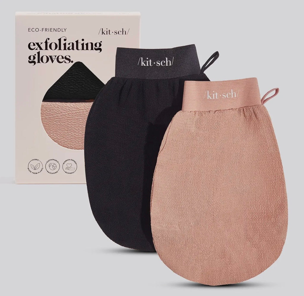 Exfoliating Glove 2 Pack - Black & Terracotta