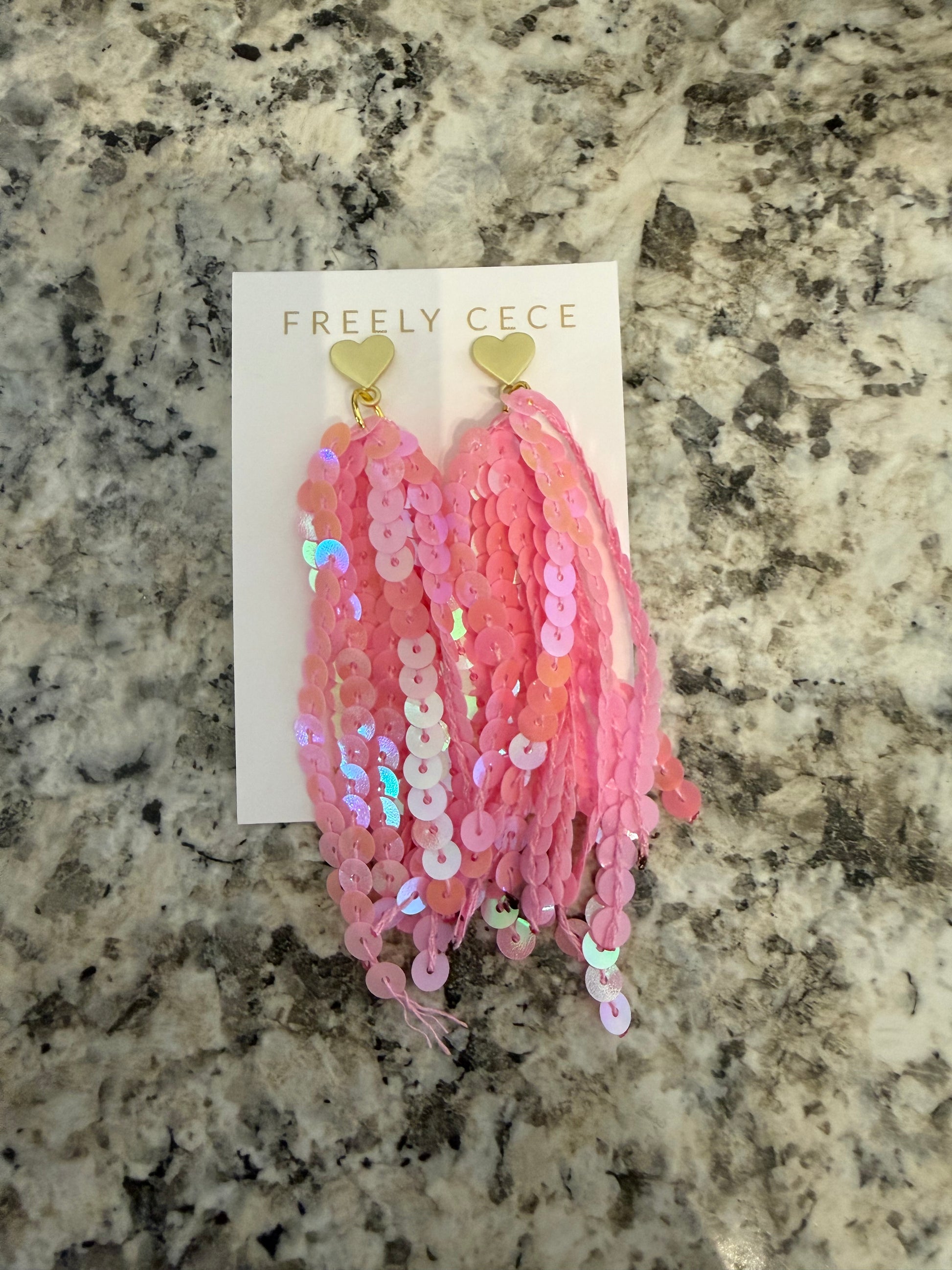 Pink Tassel Dangle
