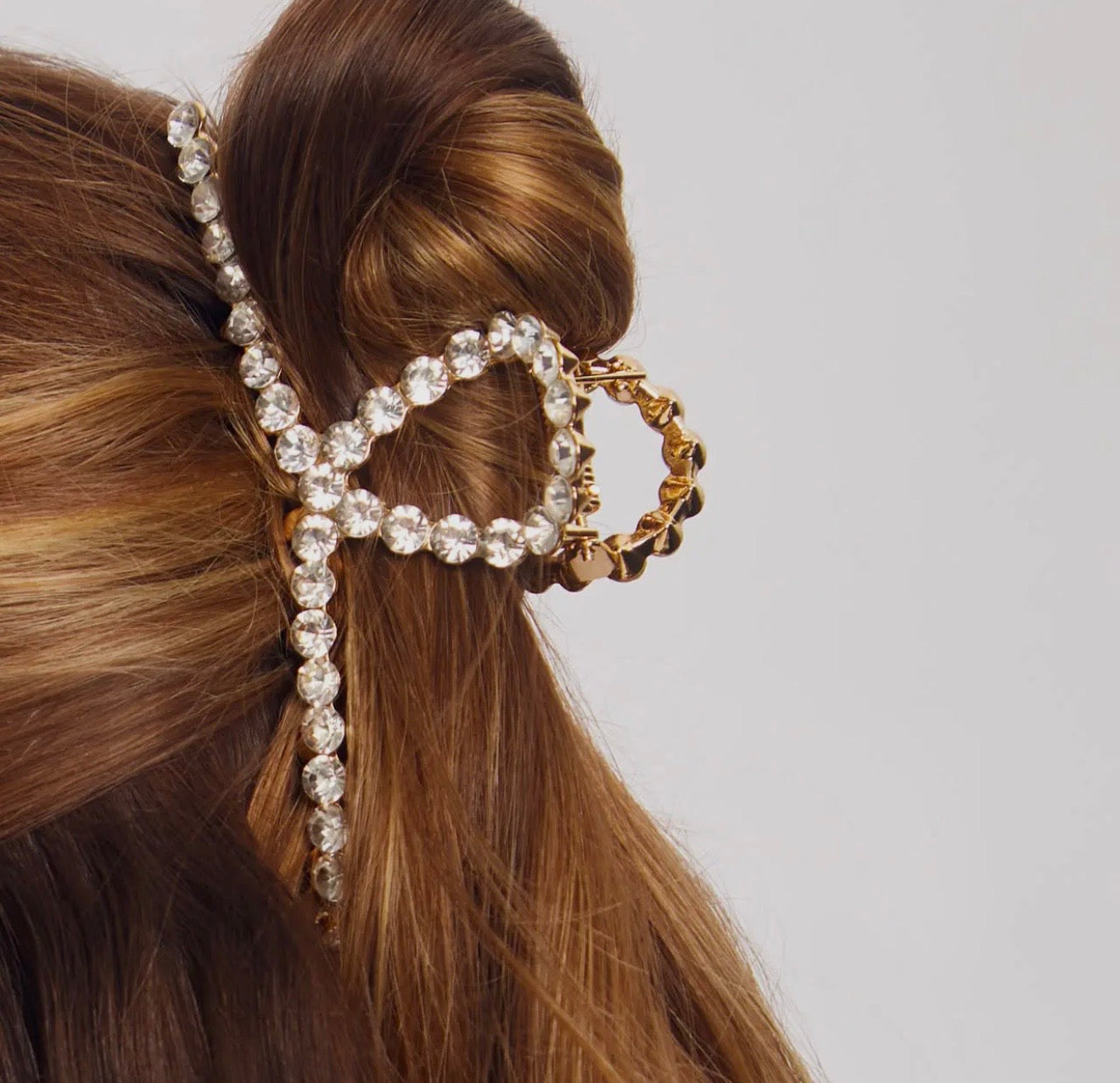 Metal Rhinestone Loop Claw Clip