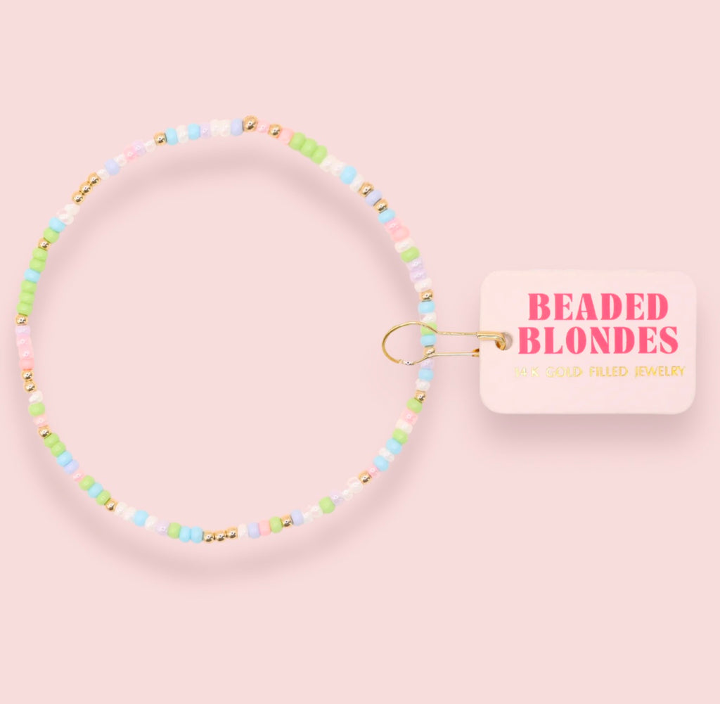 Beaded Blonde - Pastel Spring Anklet