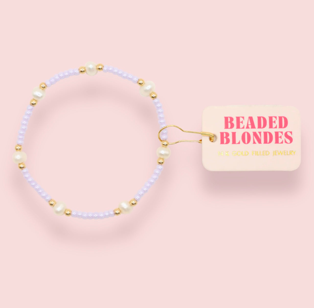 Beaded Blonde - Pastel Lilac Pearl Bracelet
