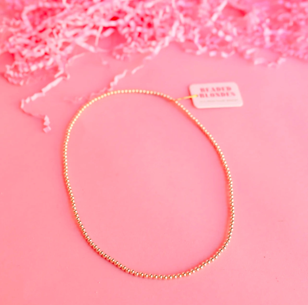 Beaded Blonde - Beaded 3MM Chocker In Gold