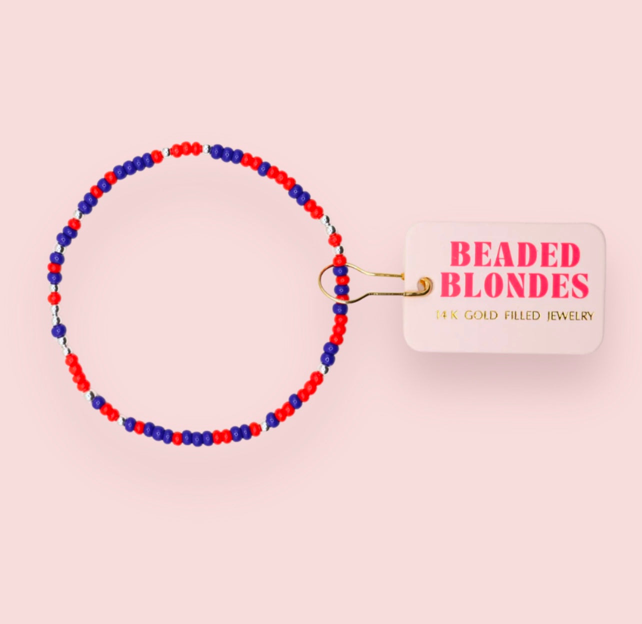 Beaded Blonde - Bright Red & Blue Sprinkle