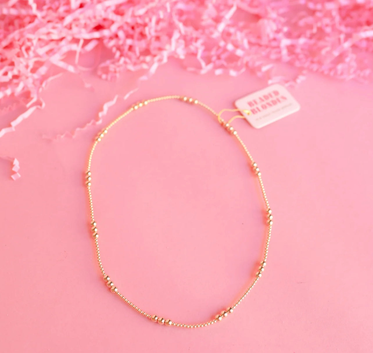 Beaded Blonde - ILY Gold Beaded Necklace