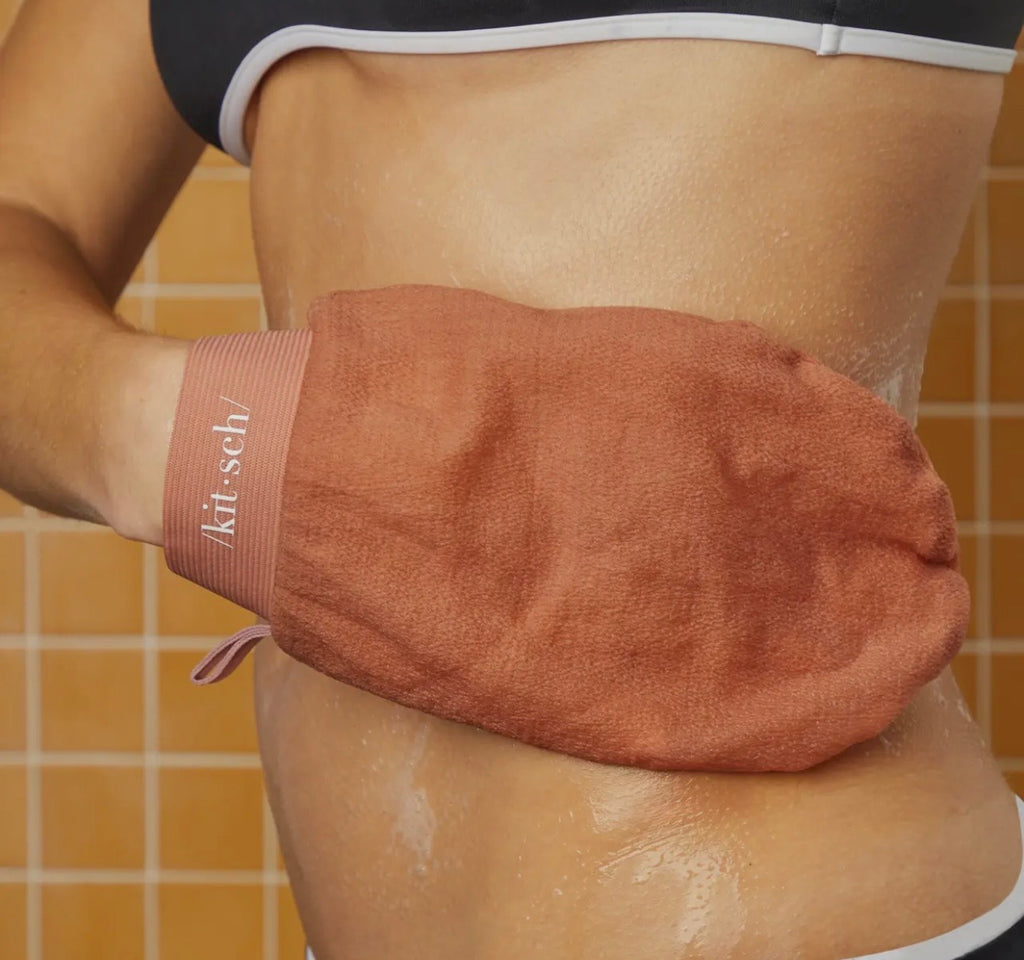 Exfoliating Glove 2 Pack - Black & Terracotta
