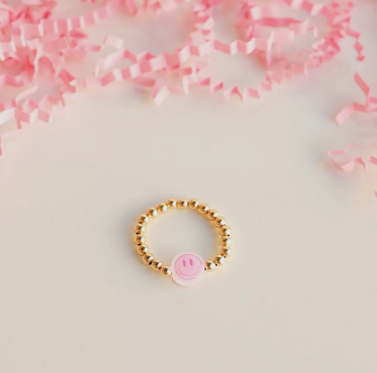 Beaded Blonde - Smiley Ring