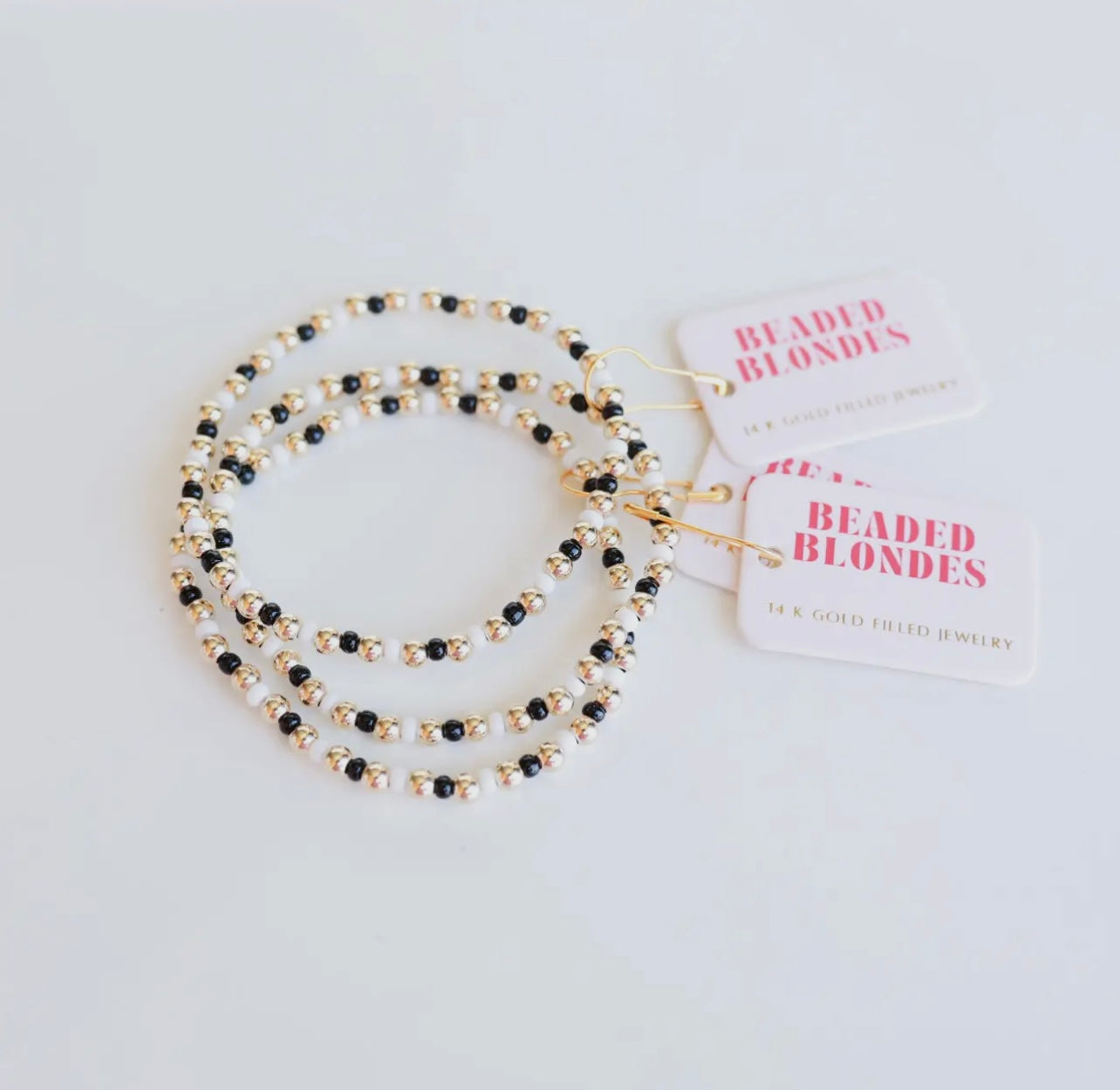 Beaded Blonde - Demi Bracelet Black & White