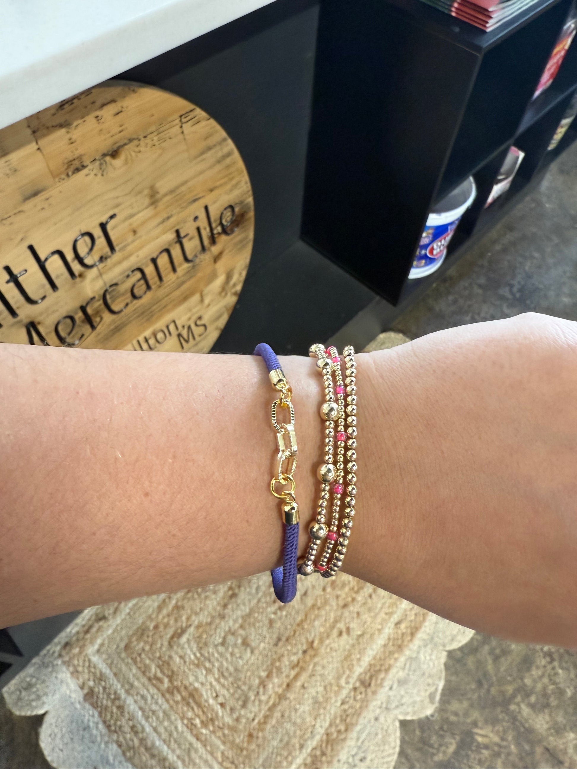 Cord Bracelet - Purple - Chain