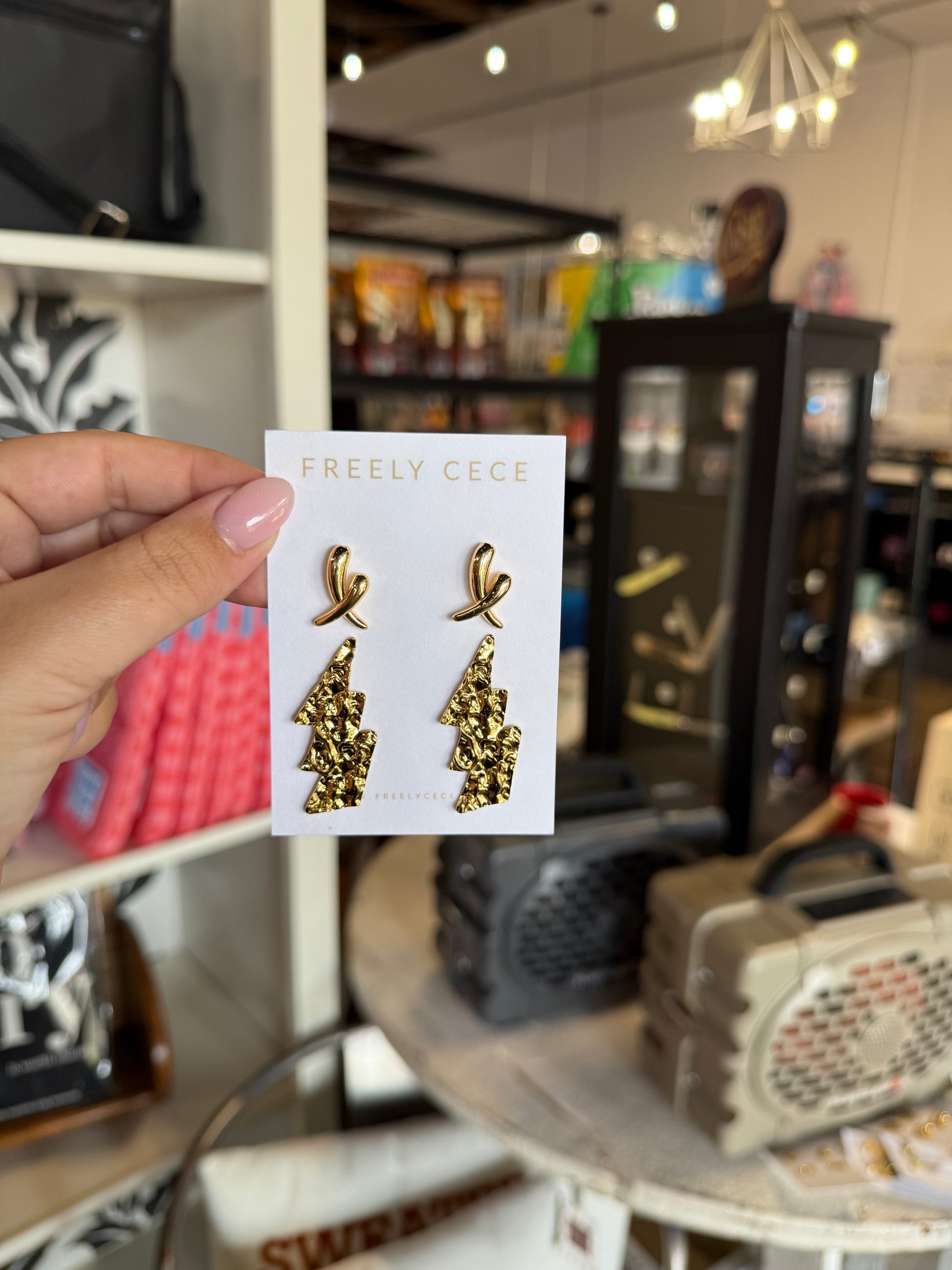 Lightning Bolt Stud Earrings