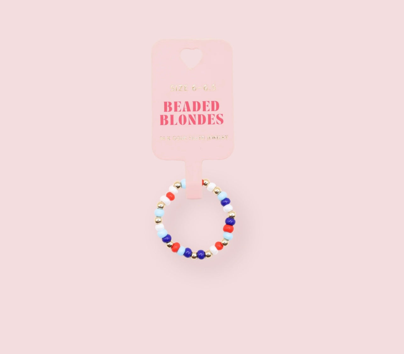 Beaded Blondes - Red, White & Blue Sprinkle Ring