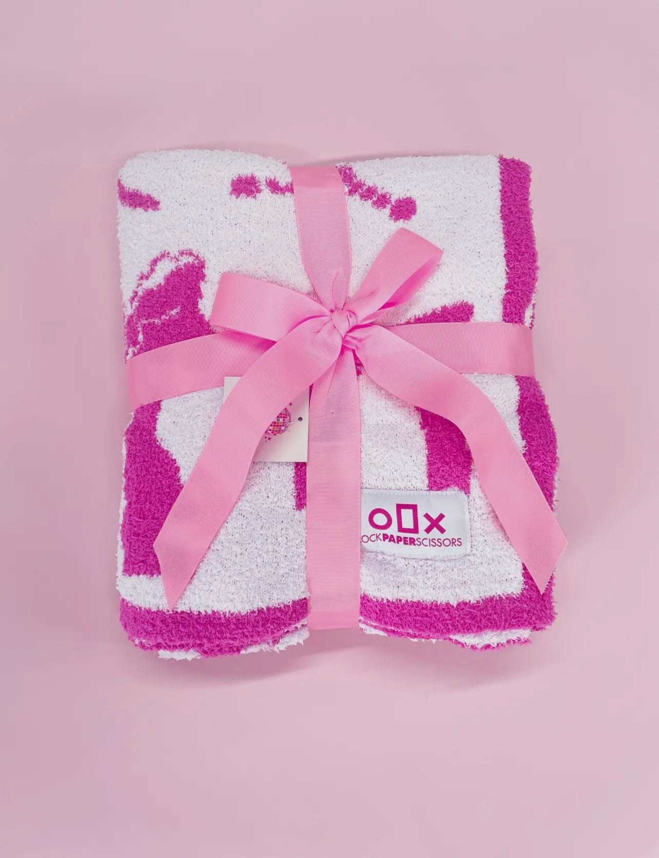 Pink Bow Luxury Throw Blanket