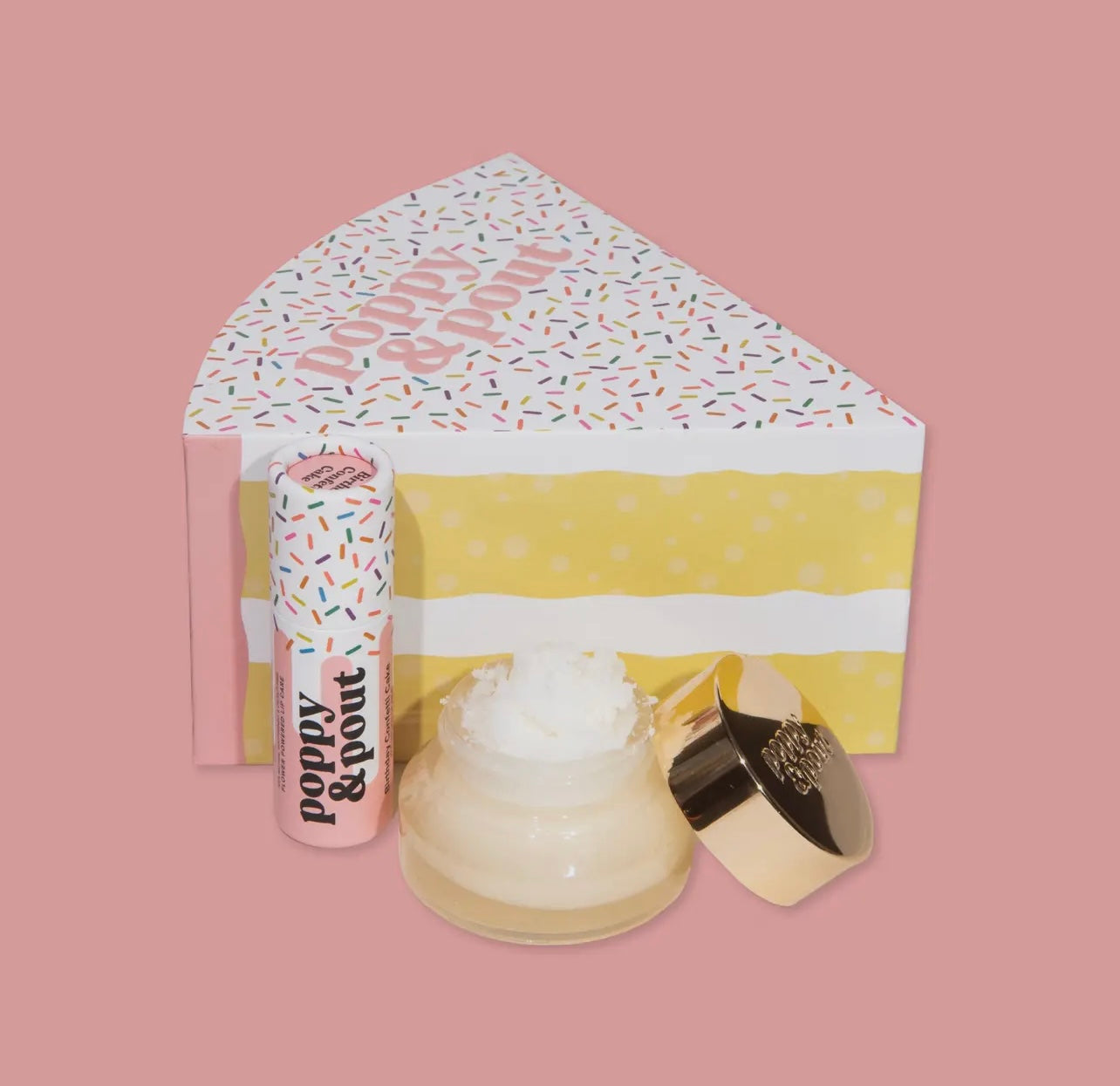 Poppy & Pout Lip Care Duo - Birthday Confetti Cake
