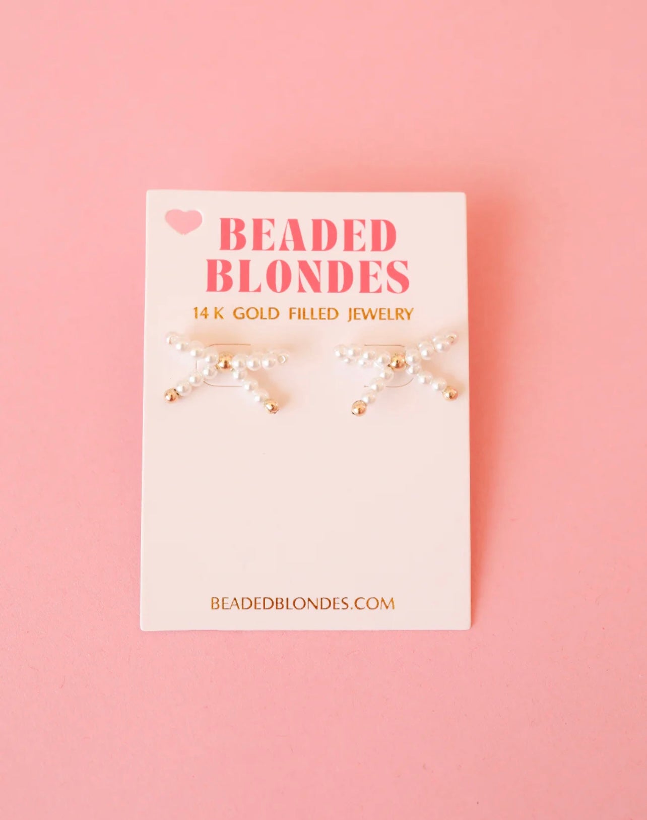 Beaded Blondes - Pearl Bow Earrings