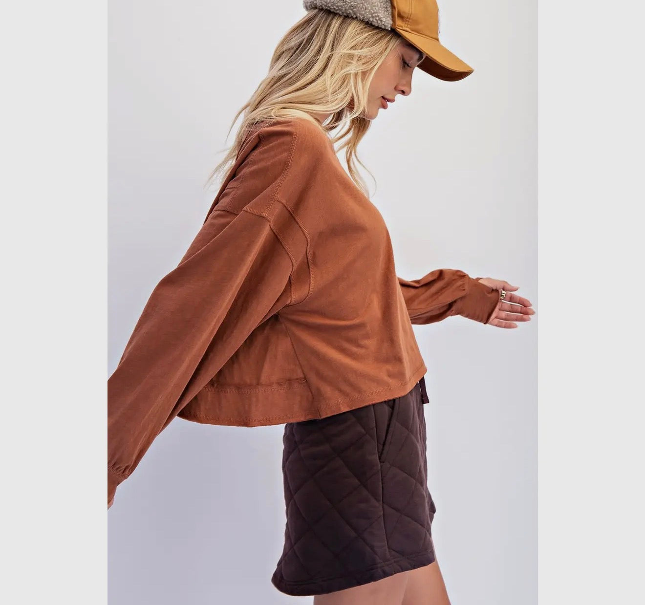 Just For Show Top - Chestnut