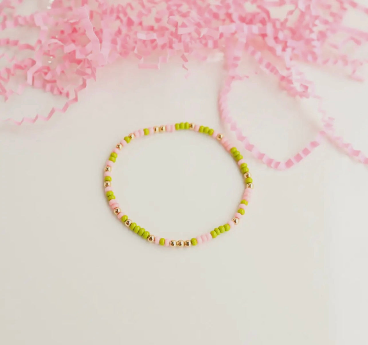 Beaded Blonde - Pink & Lime Bracelet