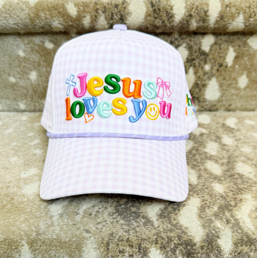 Jesus Loves You Checkered Hat