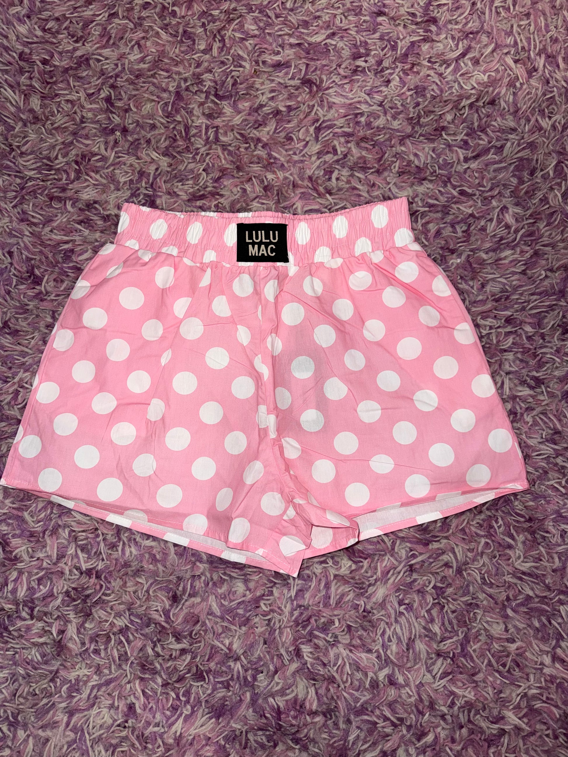 Lulu Mac Boxer Shorts - Pink Polka Dot
