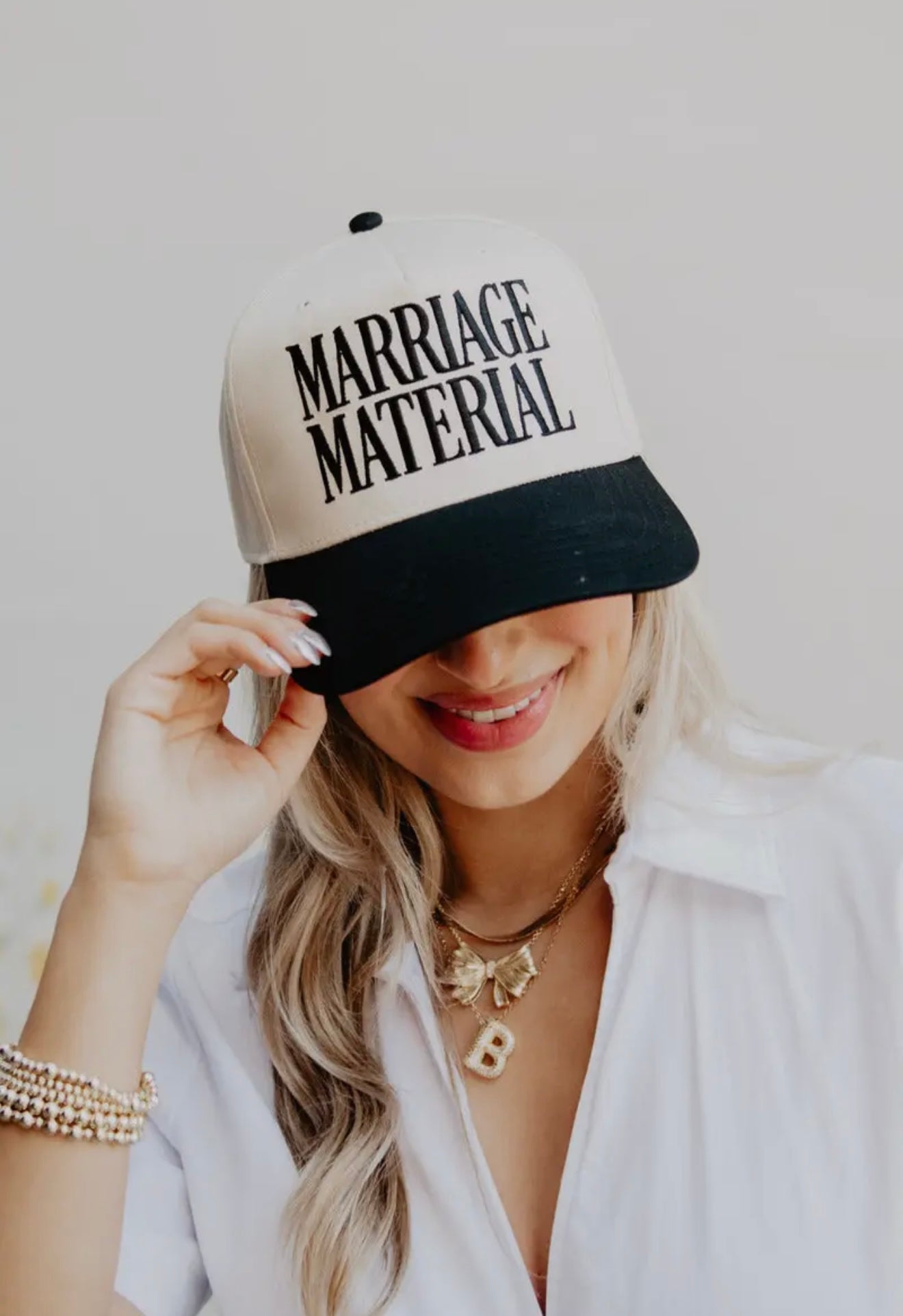 Marriage Material Hat - Black
