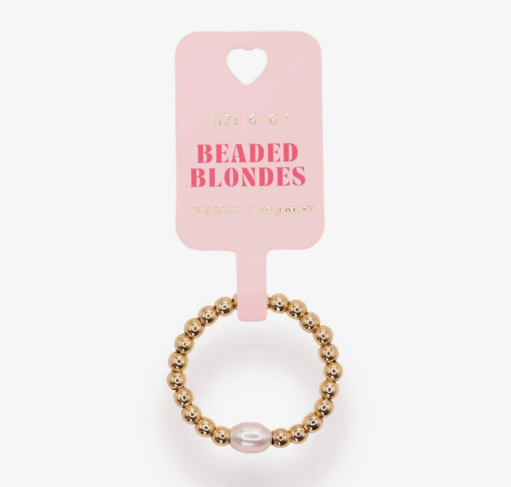 Beaded Blondes - Haley Pearl Ring in Gold