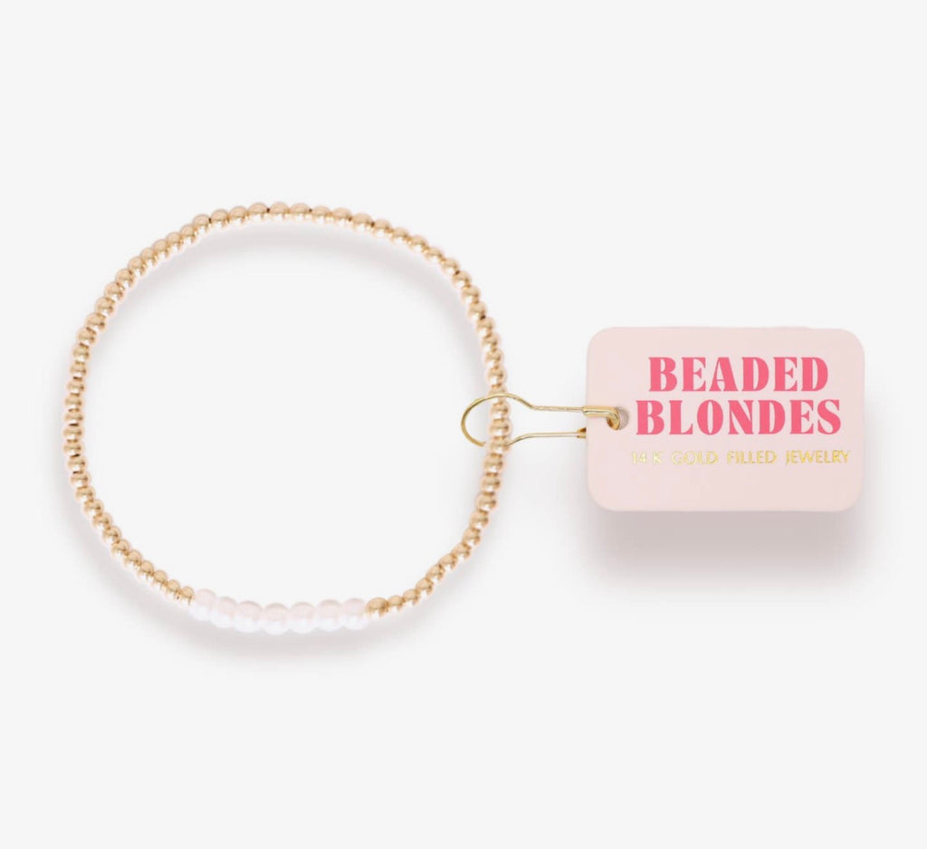 Beaded Blondes - Sophia Pearl Bracelet in Gold