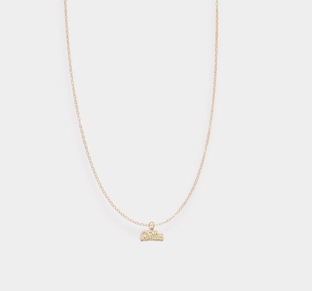 Beaded Blondes - Ole Miss Logo Charm Necklace
