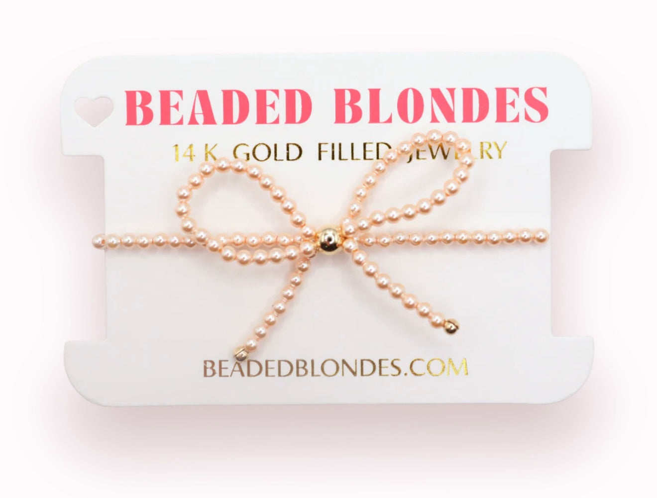 Beaded Blondes - Champange Pearl Bow Bracelet