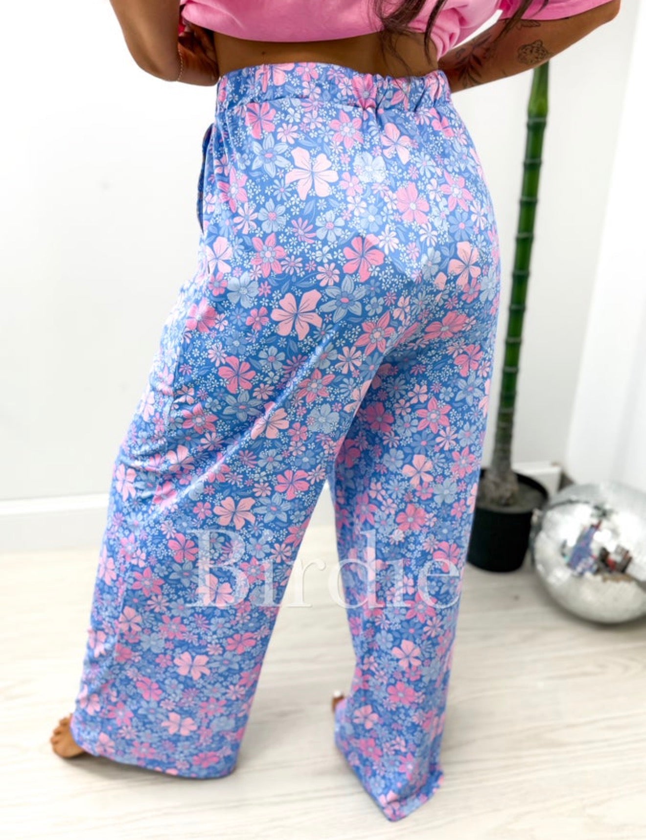 The Hannah Lounge Pants - Bluebell Blush