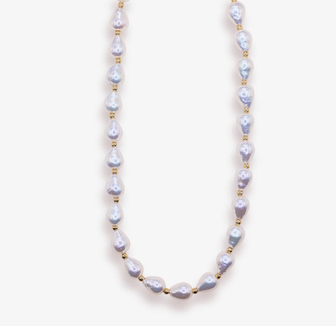 Beaded Blondes - Saylor Pearl Necklace in Gold