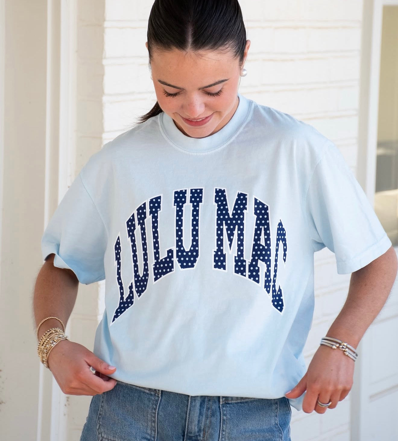 Lulu Mac Polka Dot Tee - Chambray