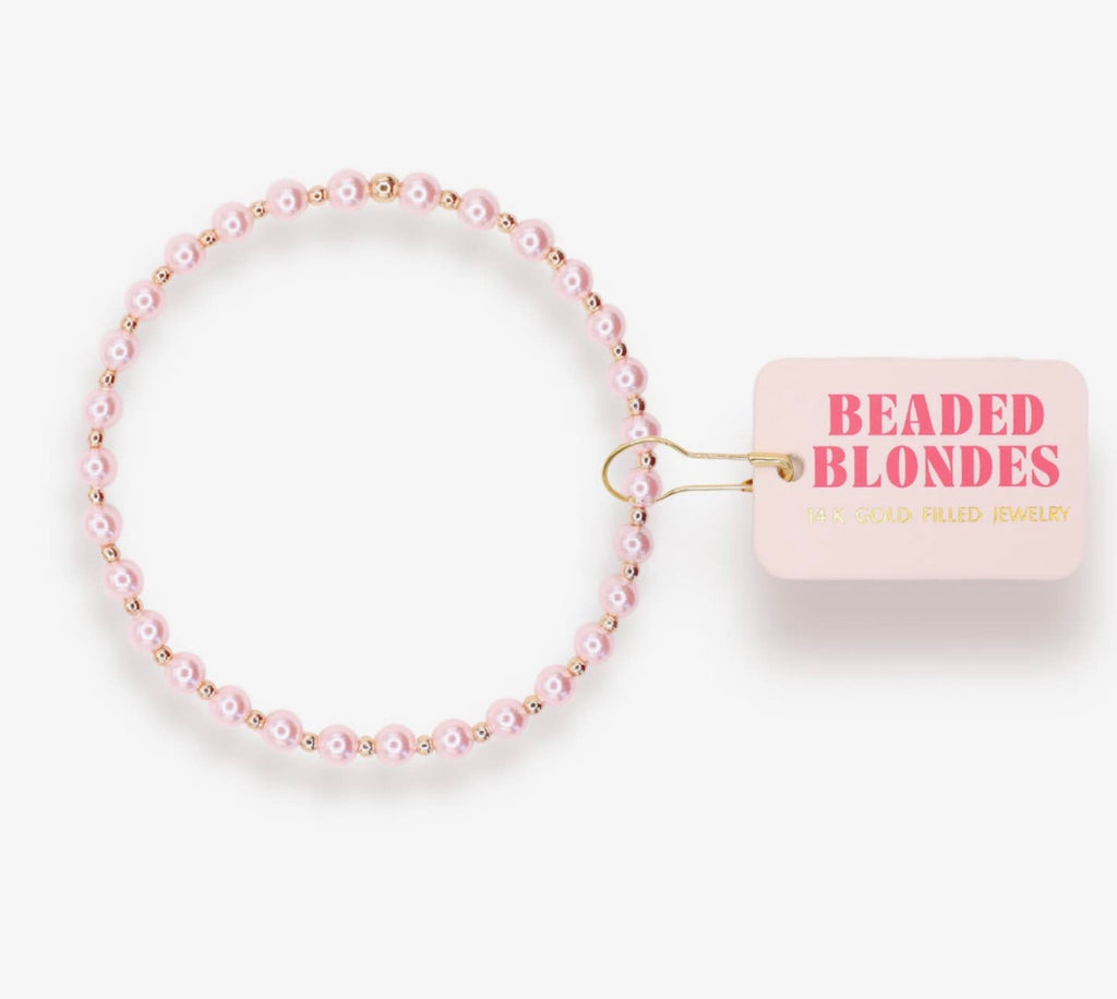 Beaded Blondes - Pink Mini Luci Bracelet in Gold