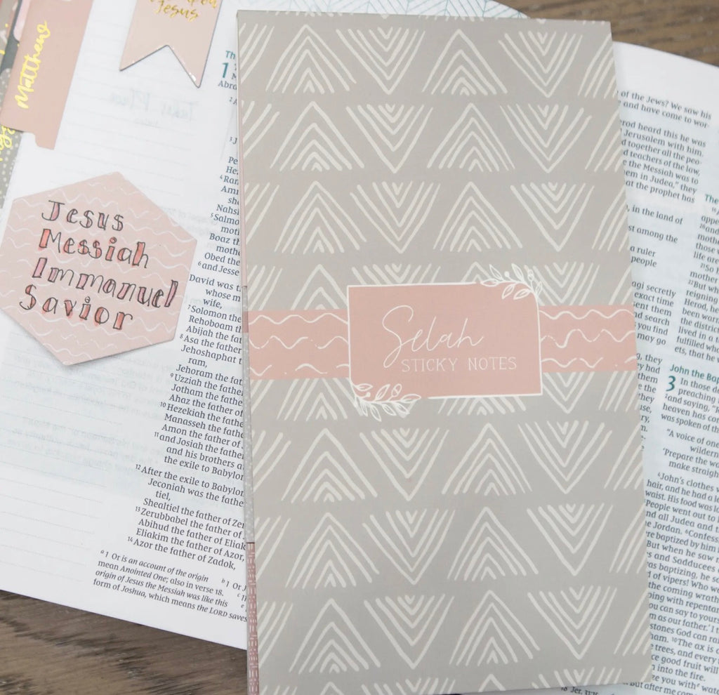 Bible Study Post-It Notes - Selah Pink