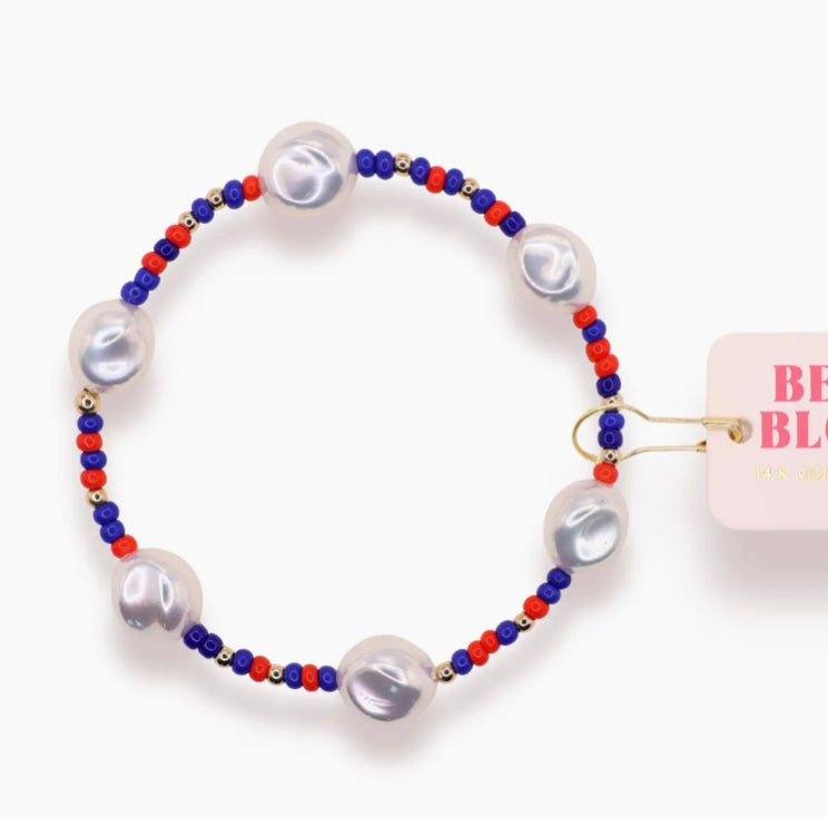 Beaded Blondes - Bright Red & Cobalt Blue Sadie Sprinkle Bracelet