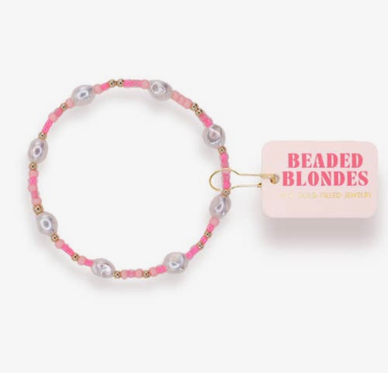 Beaded Blondes - Flamingo Sprinkle Pearl Bracelet