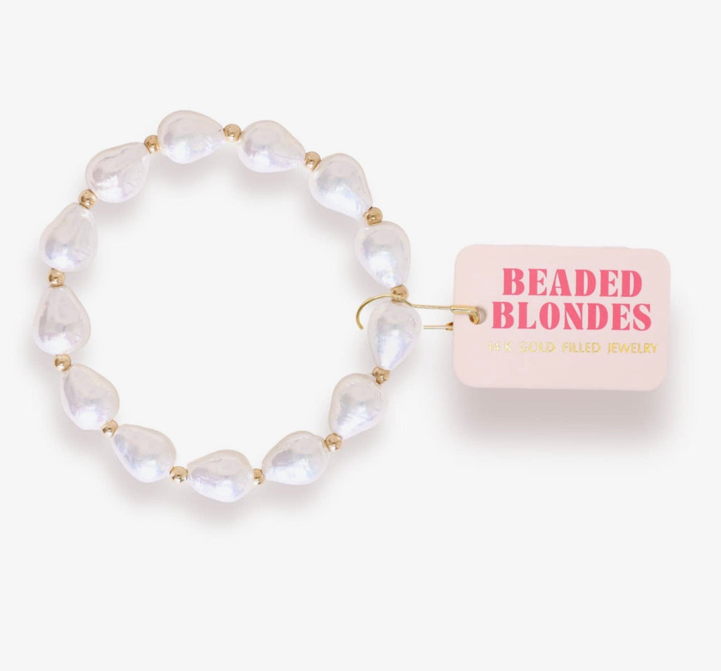 Beaded Blondes - Saylor Pearl Bracelet in Gold