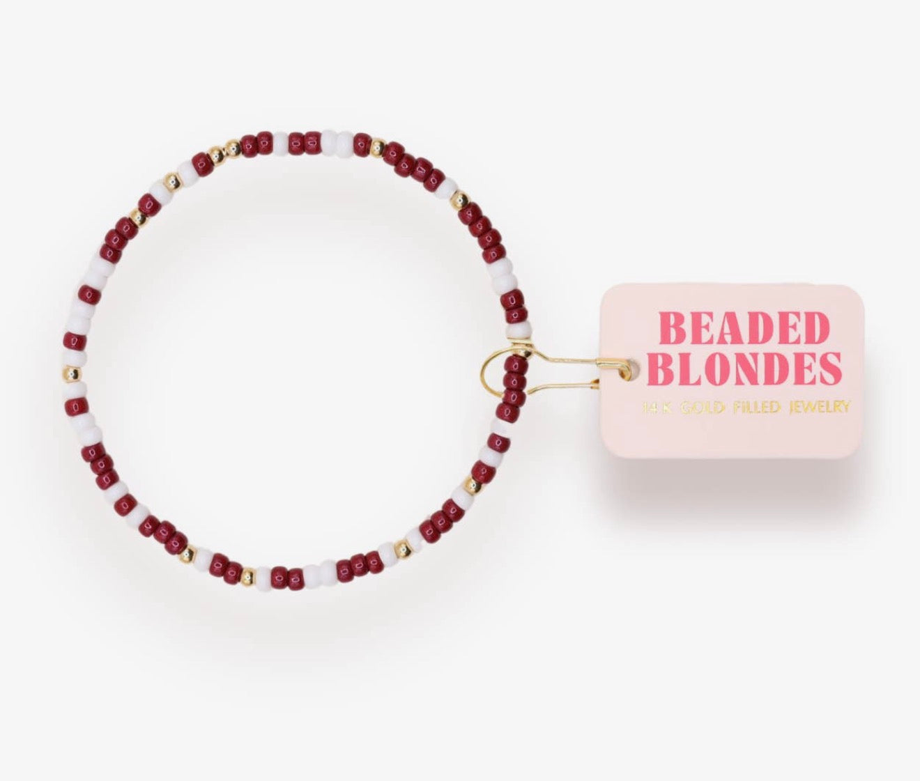 Beaded Blondes - Maroon & White Sprinkle Bracelet
