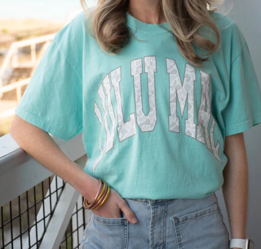 Lulu Mac Camo Tee - Chalky Mint - YOUTH & ADULT