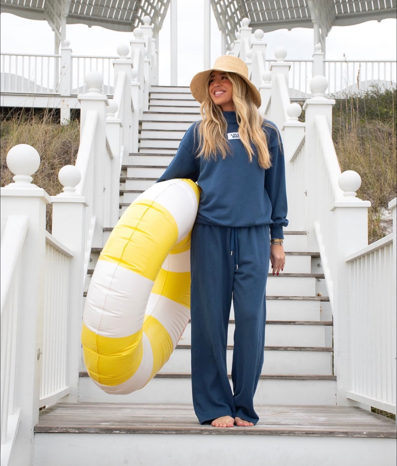 Lulu Mac Terry Cloth Top - Navy