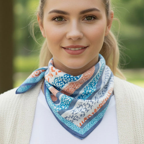 Abstract Leopard Print Bandana - Blue