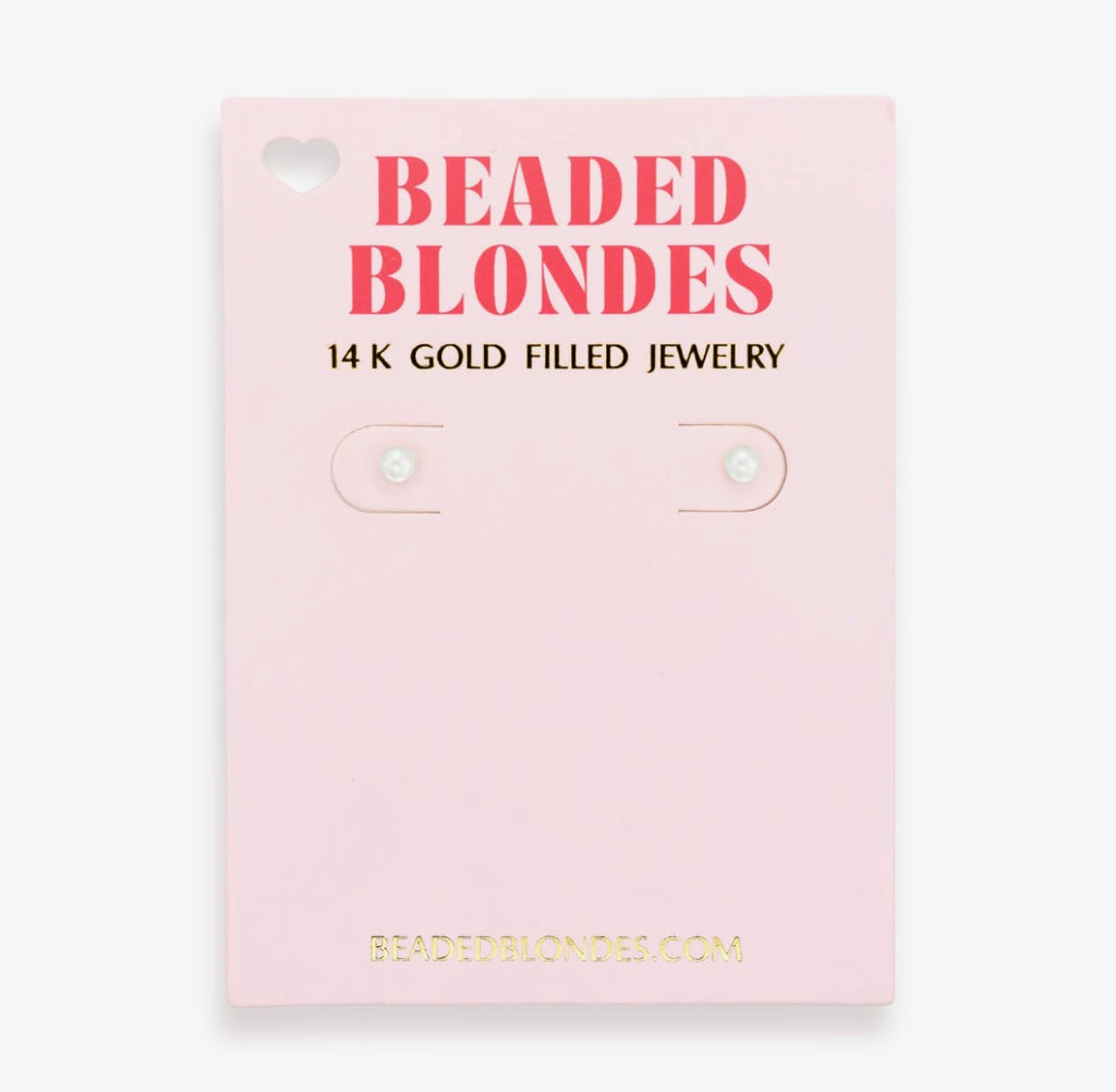 Beaded Blondes - 3MM Pearl Stud