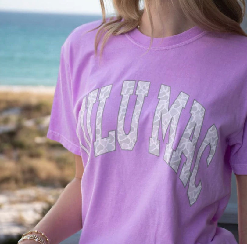 Lulu Mac Camo Tee - Neon Violet