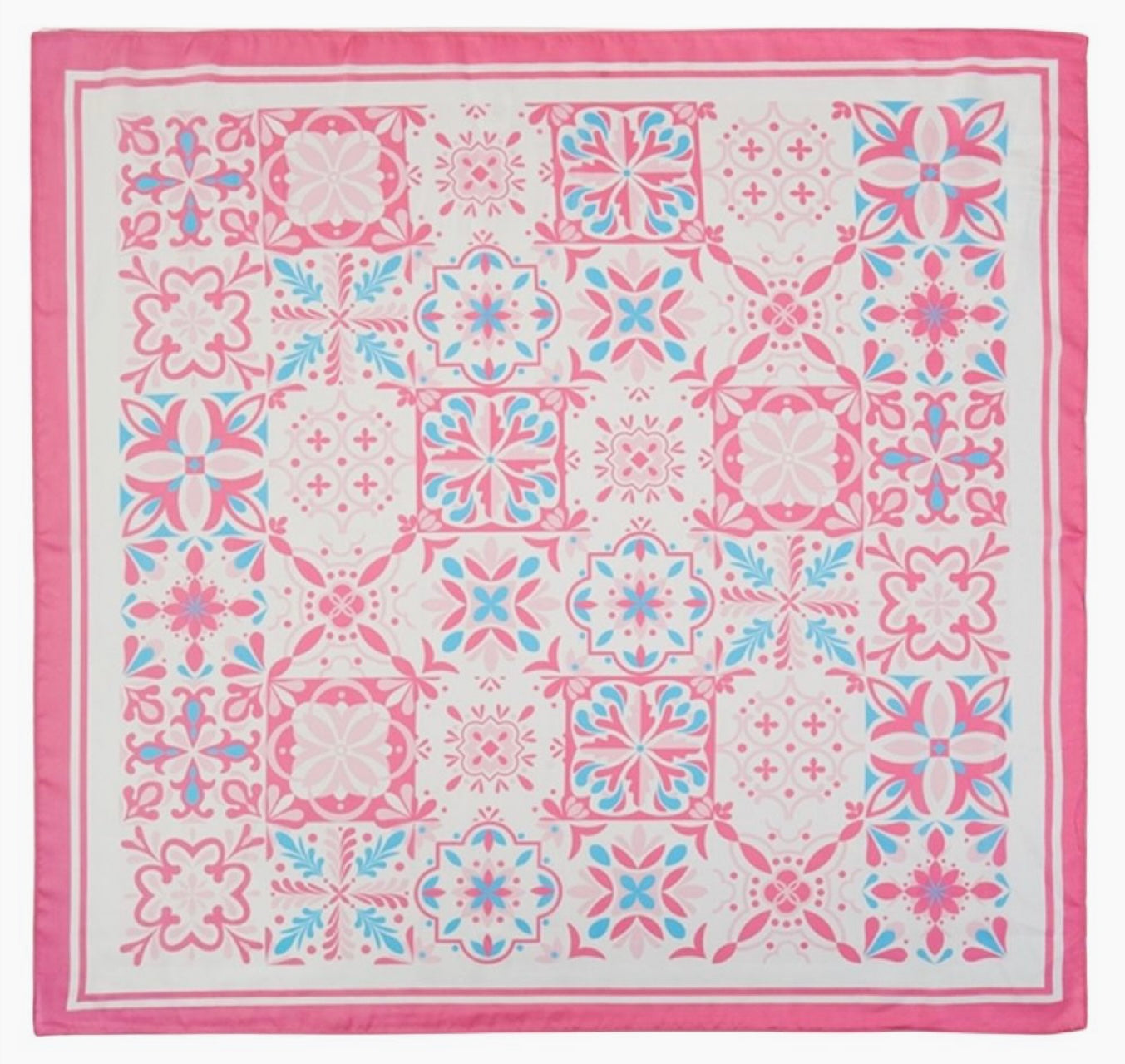 Garden Tile Mosaic Print Bandana - Pink