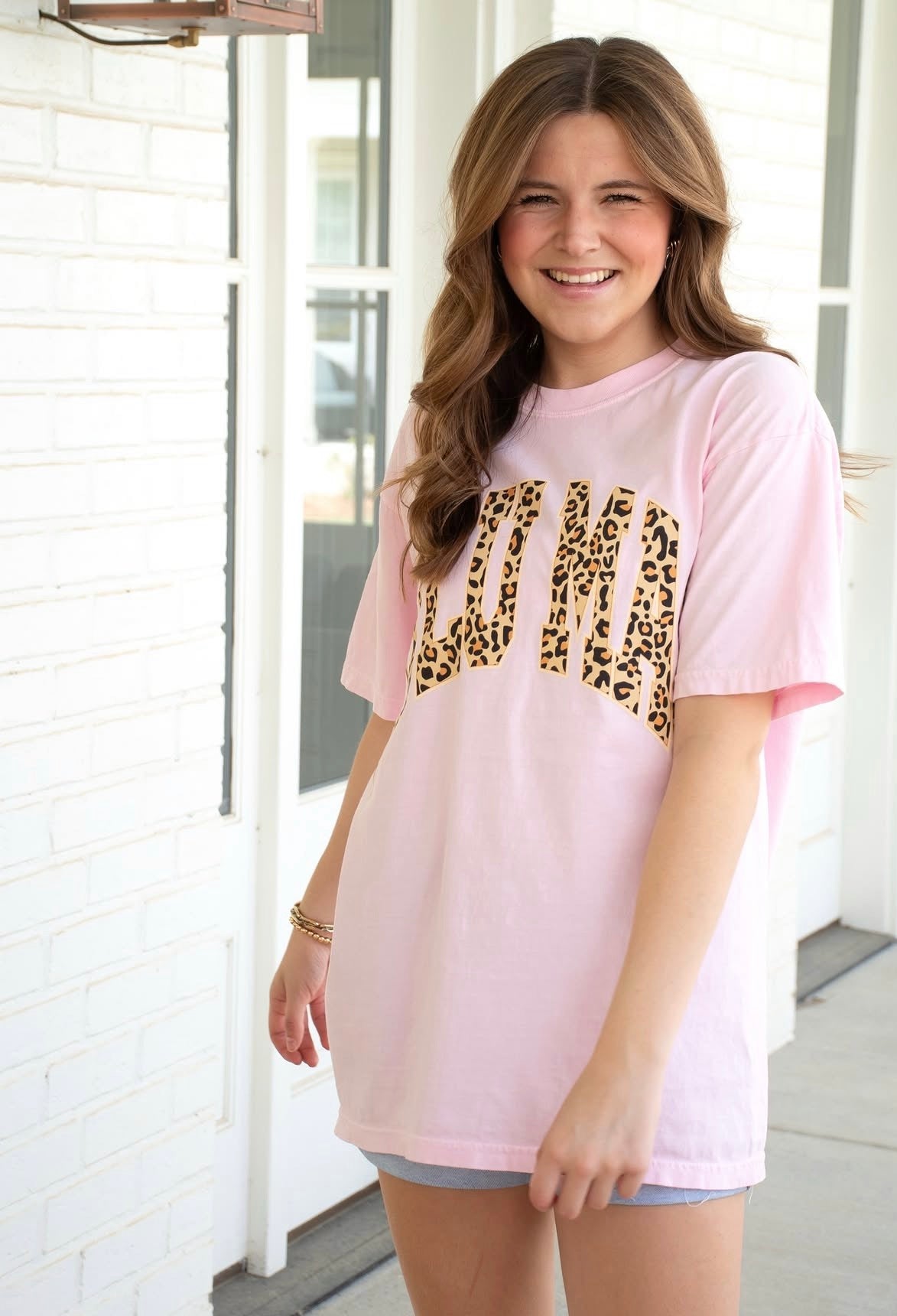 Lulu Mac Leopard Tee - Blossom - YOUTH & ADULT