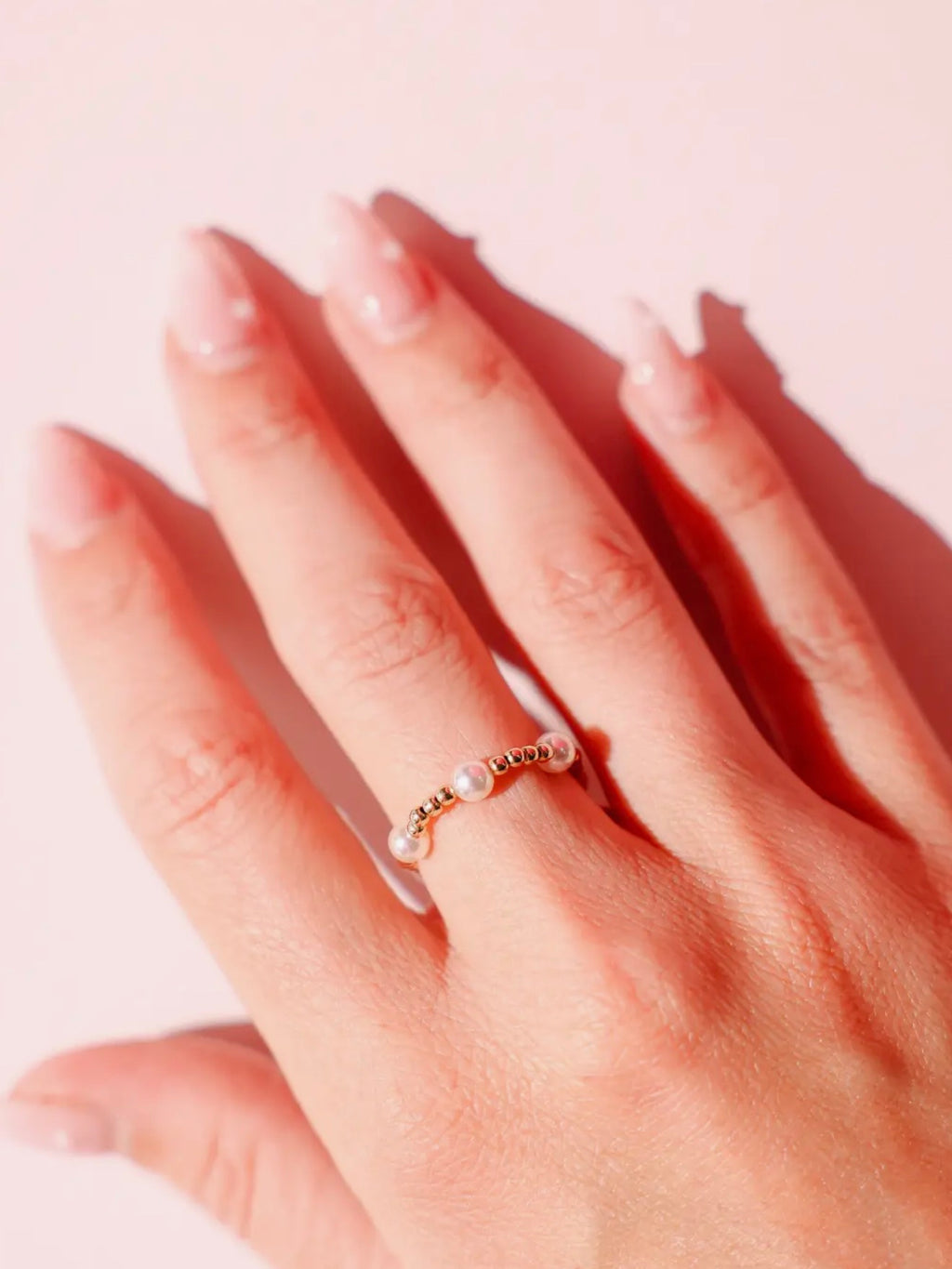 Beaded Blondes - June Pearl Ring in Gold