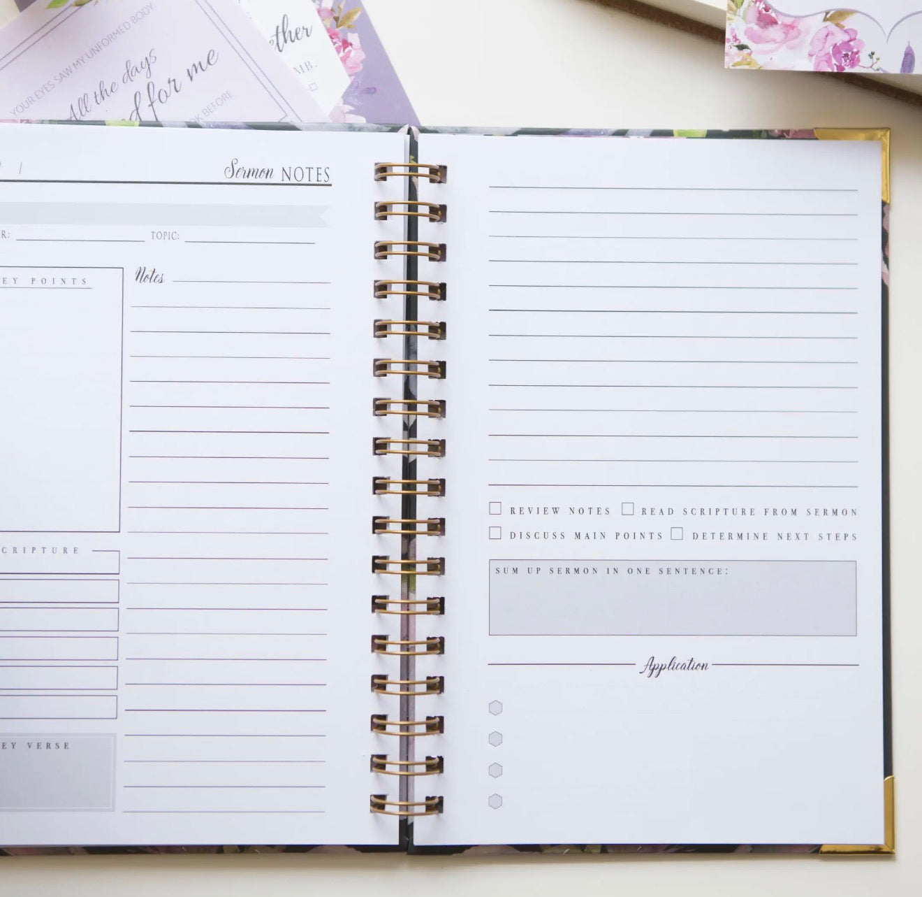 Sermon Notes - Pink Floral
